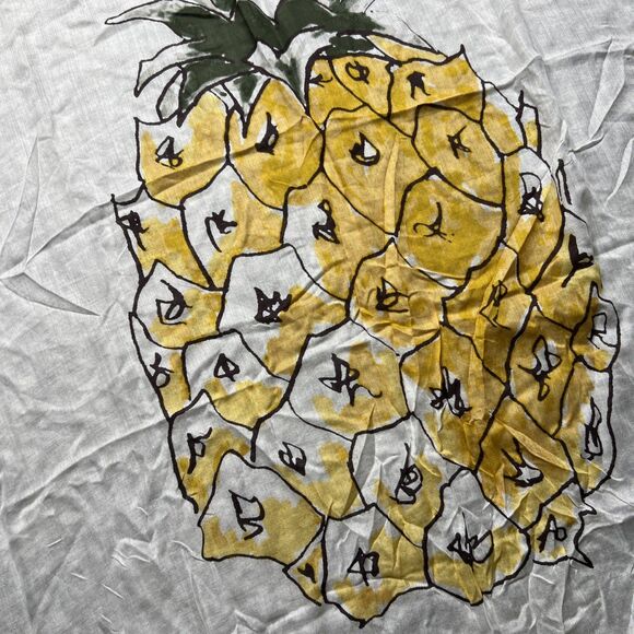 Ann Taylor Extra Large Scarf Pareo Wrap Sarong Shawl 53"x53" Pineapple Fringe - Picture 3 of 6